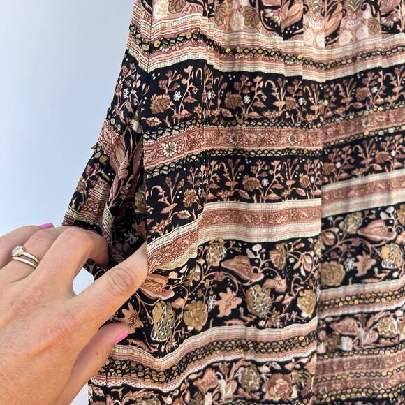 Calypso St. Barth Silk Sequin Embroidered Maxi Dress Long Brown Small Boho - Picture 9 of 13